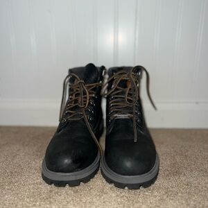 Black Leather Timberland Boots